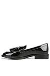 Franco Sarto Women's Carolynn Slip on Tassel Loafers, Black Patent, 8