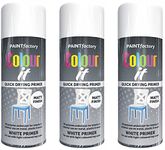 Brilliant White Primer Spray Paint, 3 X 400ML Color It Spray Paint For Metal, Wood, & Plastic, All-Purpose Undercoat Matt Finish White Spray Paint, Wood Spray Paint Can by Paint Factory.