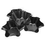 BEAUY Large Non-Stick Fluted Tortilla Shell Pans Taco Salad Bowl Makers, Non-Stick Carbon Steel, Set Of 4 Tostada Bakers