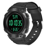 Shocknshop Latest Digital Sports Multifunctional LED Black Dial Wrist Watch for Men -WCH16