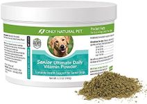 Only Natural Pet Senior Ultimate Daily Canine Vitamin Supplement for Dogs Complete Holistic Health Support - Made in USA, 5.3 oz Turkey Flavored Powder