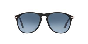 Persol Men's 0PO9649S Sunglasses, Black/Blue Shaded, 55