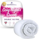 Slumberdown Cosy Nights Double Duvet - 10.5 Tog All Year Round Quilt Ideal for Summer & Winter - Comfortable, Soft Touch Cover, Hypoallergenic, Machine Washable, Size (200cm x 200cm)