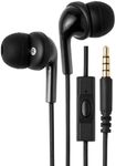 Amazon Basics 3.5mm Jack Wired Earbuds with Microphone, In Ear Headphones, 4.2 ft long cable, S/M/L Ear Tips, Black