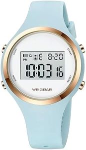 XCZAP Outdoor Sport Watches Alarm Clock 5Bar Waterproof LED Digital Watch (Light Blue-White-one)