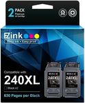E-Z Ink Remanufactured Ink Cartridge Replacement for Canon 240 240XL PG-240XL PG240 PG240 XL Black Ink Cartridge to use with PIXMA MG3620 MG3520 MG3522 MX532 MX452 TS5120 (2 Black)