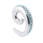 AZARIO LONDON 6MM Multi Light Blue Crystal Stone 316L Surgical Steel Spiral Tapers Ear Plug Piercing - Sold by Piece