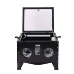 POLLOR 90L Worktop Sand Blasting Cabinet Sand Blaster Abrasive Grit Shot Blast LED