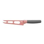 BergHOFF LEO Non-stick Stainless Steel Blade Cheese Knife 5" Pink PP Fitted Protective Sleeve Convenient Fork-tipped Spear Soft-touch PP Soft Grip Handle