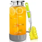 Glass Pitcher with Lid, 68oz Water 
