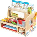 Melissa & Doug Wooden Slice & Stack Sandwich Counter with Deli Slicer – 56-Piece Pretend Play Wooden Food Toys, Kitchen Food Set For Toddlers And Kids Ages 3+