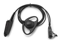 SUNDELY® D-shape Hanger Headset Earpiece for Motorola Radio GP140 GP340 HT1250 MTX900 PRO9150 PTX780 Walkie Talkie Multi-pin with Hidden Mic in PTT Button