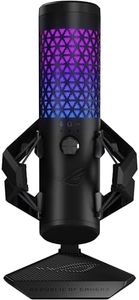 ASUS ROG Carnyx RGB Condenser Gaming Microphone Black (Gaming, Streaming and Podcast, 25 mm Capacitor Capsule, 192 kHz / 24 Bit Sampling Rate, High Pass Filter, Pop Filter, Metal Holder, Aura Sync)