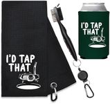 I'D Tap That Golf Towel With Brush and Can Cooler - Golf Accessories for Men, Golf Gifts for Men, Golf Towel, Funny Golf Towels for Golf Bags for Men, Funny Golf Gifts, Golf Gifts for Men Unique