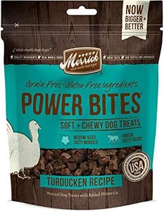 Merrick Power Bites Natural Soft and Chewy Real Meat Dog Treats, Grain Free Snack, Real Turducken Recipe
