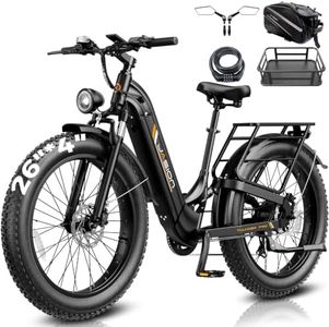 Jasion Thunder Pro ST Electric Bike,2000W Peak Ebikes for Adults,26''Fat Tire Best Ebike for Men,90 Miles with 1040Wh Removable Battery,35+MPH Max Speed Bicycles,500LB Capacity