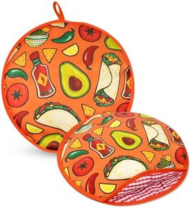 AUVCAS 2 Pack Tortilla Warmer Pouch 12", Insulated Microwave Holder, Orange