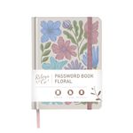 Rileys & Co. Password Book with Alphabetical Tabs, Password Keeper, Password Books for Seniors, Password Notebook for Internet Login, Website, Username (6 x 5 Inches, Cream - Floral)