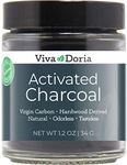 Viva Doria Activated Charcoal Powder, Hardwood Derived, Food Grade, 34 g glass jar