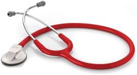 ADC Adscope 615 Platinum Sculpted Clinician Stethoscope with Tunable AFD Technology, Lifetime Warranty, Red