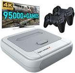 Kinhank Super Console X Retro Video Game Console Built in 95,000+ Games,Emulator Console Compatible with Most Emulators,Game Consoles for 4K HD Output,5 Players,LAN/WiFi,2 Gamepads (128GB)