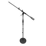 Hola! Microphone Stand - Mic Stand w/Adjustable Height and Boom Arm for Home, Studio, Office or Stage - Weighted Base