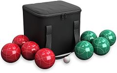 Bocce Ball Set - Lawn Game for Backyard, Beach, or Wedding - Includes Red and Green Bocce Balls, Pallino, and Carrying Case by Trademark Games