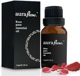 AURAFLOW [AUSTRALIAN OWNED SMALL BUSINESS] 15ml Premium Rose 100% Pure Plant Based Essential Botanical Oil 15ml for Aromatherapy, Yoga, Zen, Sleep, Relax, No Stress, Essential Oil for Diffuser, Skin, Face, Hair & Perfume