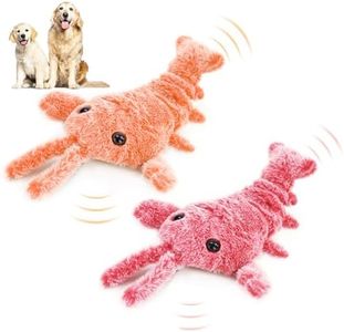 Poouty Interactive Dog Toy, 2026 Upgrade Plush Dog Toys for Small Dogs Calming, Small Simulation Lobster Floppy Funny Moving Sturdy Pet Puppy Chew Toy for Chewing Teething (2pcs)