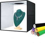 Jubilant Portable Photo Studio Light Box, 40cm Professional Dimmable Shooting Tent Kit with 6 Kinds Double-Sided Color Backgrounds for Product Photography (Black-40cm Studio Box)