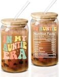 NewEleven Christmas Gifts For Aunt - Aunt Gifts From Niece, Nephew - Birthday Gifts For Aunt, New Aunt, Auntie, To Be Aunt, Aunt Announcement, Promoted To Aunt - 16 Oz Coffee Glass