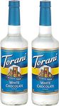 Torani Sugar-Free White Chocolate Flavour Syrup, 750ml bottle, 2 Pack, transparent