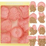 Orapink Cookie Cutter-8 Plastic Cookie Stamps-Cartoon Fun Cookie Mold，Children Super Mario Baking Set