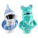 Car Gear Shift Knob Cover,2 PCS Funny Shift Knob Hoodie Cover for Car,Funny Animal Gearstick Hoodie Universal Car Accessories for Gear Lever Interior Decoration,Car Decorative Supplies