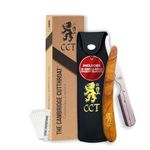 The Cambridge Cutthroat® Straight Edge Razor Kit with 10 Blades Missanda Hardwood & Stainless Steel Professional Barber Cut Throat Razor, Premium Mens Single Blade Razor Shaver, Beard Shaper