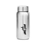 MILTON Aqua 500 Stainless Steel Water Bottle, 500 ml water bottles, Single walled, Leak-Proof, Rust-free Steel Bottle, Easy Grip, Easy to Carry, Travel Bottle, Silver