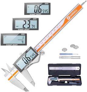 HARDELL Digital Caliper 6 Inch, Caliper Measuring Tool with Large LCD Screen, Stainless Steel Caliper, Micrometer Calipers Digital with 3 Backup Batteries, Inch Millimeter and Fraction Conversion