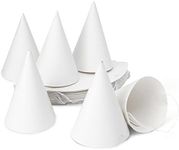 Bright Creations 50 Pack White Party Hats for Birthday - Blank Cone Hat for Painting, Crafts Supplies (6 in)