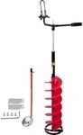 VEVOR Ice Drill Auger, 8 inch Diameter Ice Auger Bit, 41inch Length Cordless Ice Augers for Ice Fishing with Extra 14" Length-Adjustable Extension Rod, Drill Adapter and Replaceable Auger Blade