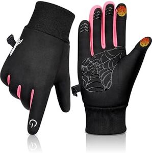 YANIKY Kids Winter Gloves Boys Girls,Anti-Slip Touchscreen Thermal Gloves for Running Cycling Outdoor Activities,Ages 4-12