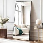COFENY Full Length Mirror, Rectangle Mirror Full Length Black Floor Wall Mirror Standing, Leaning or Hanging, Rectangular Full Body Mirrors Standing Mirror for Bedroom Living Room Bathroom(65x24nch)