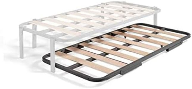HOGAR24 ES Somier Inferior Cama Nido con 4 Patas Ruedas Plegables, 90x190 cm