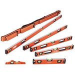 VEVOR Magnetic Torpedo Level, 78/48/32/24/16/10 in Mechanical Level Set, Bubble Vials Ruler for 45/90/180 Degree, Aluminum Alloy Leveler Tool w/Viewing Window, Shock-Resistant for Plumbing, Wood