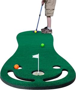 Zentora Putting Green Mats Set - Indoor/Outdoor Golf Putting Practice or Golf Game with 200cm x 61cm Putting Mat, Adjustable Putter, 3 Balls, Training Aid Cup & Flags (200 x 61 cm)