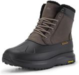 FitVille Mens Winter Snow Boots Wide Fit Fleece Lined Ankle Boots Lightweight Fuzzy Winter Shoes, Mocha Brown, 11, Wide