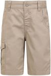 Mountain Warehouse Printed Kids Cargo Shorts - 100% Cotton Lightweight Summer Shorts, Breathable Running Shorts, Cosy Natural Fibres, Easy Care - for Hiking, Camping Beige 11-12 Years