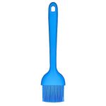 Angled Small Silicone Basting Brush: U-Taste 315℃ Heat Resistant 19 cm Kitchen Pastry Cooking Baking Food Rubber Head-Up Baster Brush for Oil Sauce BBQ Butter Grill Meat Egg Bread (Lake Blue)