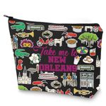 WZMPA New Orleans Louisiana Travel Cosmetic Bag New Orleans Souvenir Gifts Take Me To New Orleans Zipper Pouch Bag New Orleans City Merchandise, To New Orleans BL, Cosmetic Bag