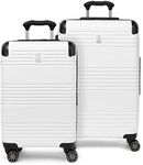 Travelpro Roundtrip Carry-on Expandable Spinner & Medium Check-in Expandable Spinner, White, 2-Piece Set (21/25), Roundtrip Hardside Expandable Luggage, TSA Lock, 8 Spinner Wheels, Hard Shell