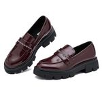 BGSTGUDS Loafers for Women Platform Chunky Loafers Womens Work Shoes Slip-ons Dress Penny Loafers Spring Loafers for 2024, Burgundy, 7